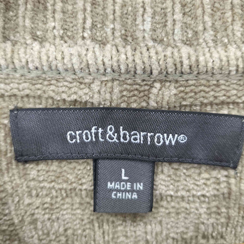 クラフトアンドバロー Croft&Barrow アクリル混 レーヨン ベロアニット メンズ JPN:L