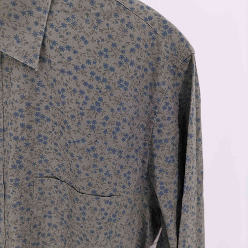 ヴァンヒューゼン VAN HEUSEN SLIM FIT 花柄 レギュラーカラー L/S シャツ メンズ import:M