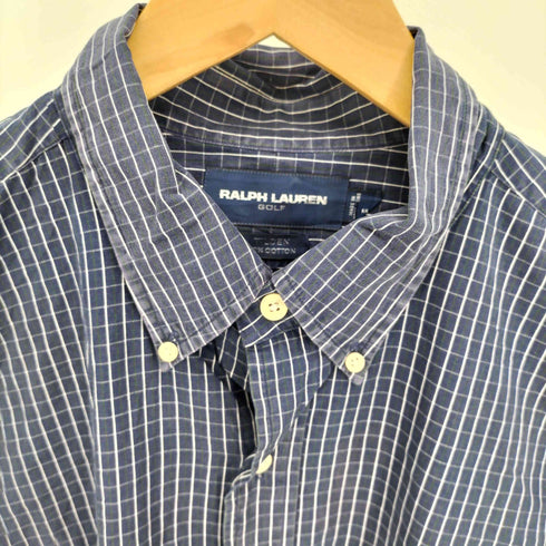 ラルフローレン RALPH LAUREN 90S GOLF TILDEN ポニー刺繍 チェック ボタンダウン L/S シャツ メンズ import:XL
