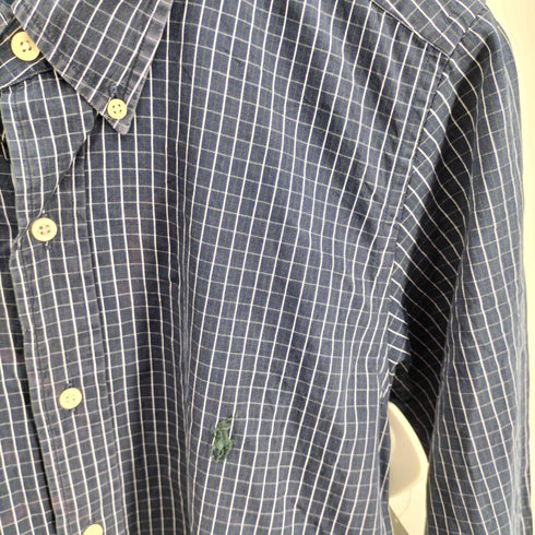 ラルフローレン RALPH LAUREN 90S GOLF TILDEN ポニー刺繍 チェック ボタンダウン L/S シャツ メンズ import:XL