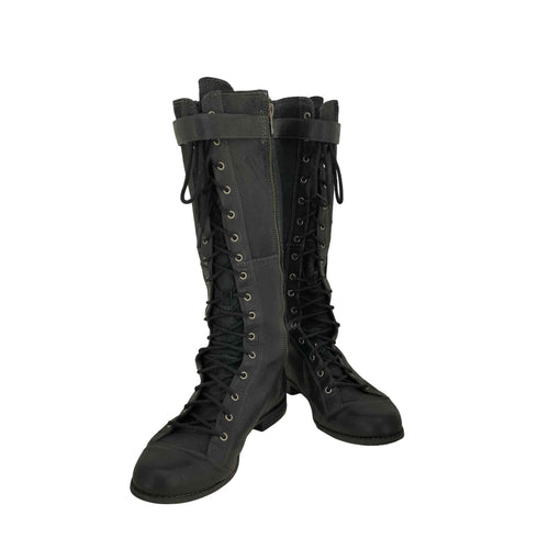ティンバーランド Timberland サイドジップ レザー レースアップロングブーツ レディース 7W