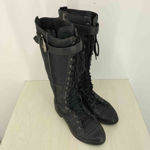ティンバーランド Timberland サイドジップ レザー レースアップロングブーツ レディース 7W