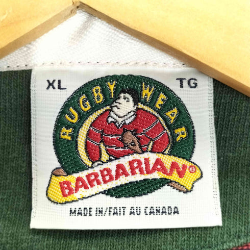 バーバリアン BARBARIAN カナダ製 マルチボーダー ラガーシャツ メンズ import:XL