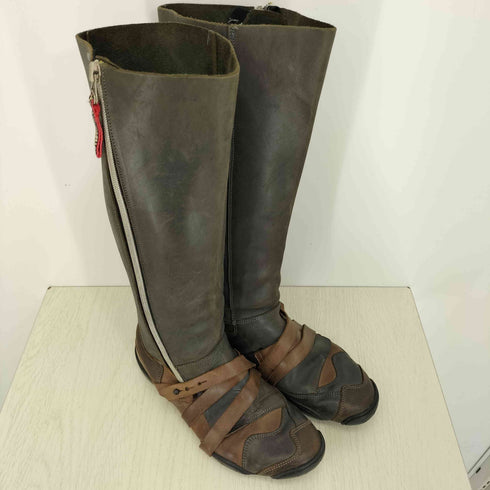 マリテフランソワジルボー MARITHE FRANCOIS GIRBAUD RACING LEATHER BOOTS サイドジップ レーシングレザーブーツ レディース