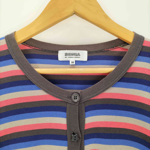 ソニアバイソニアリキエル SONIA by SONIA RYKIEL 星ボタン マルチボーダーカーディガン レディース JPN:38