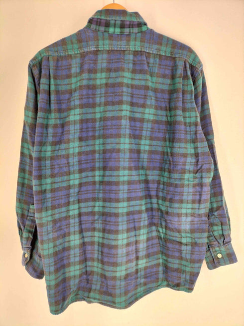 エクストララージ XLARGE 90s OLD USA製 ブラックウォッチ ダブルポケット 長袖ネルシャツ メンズ import:M
