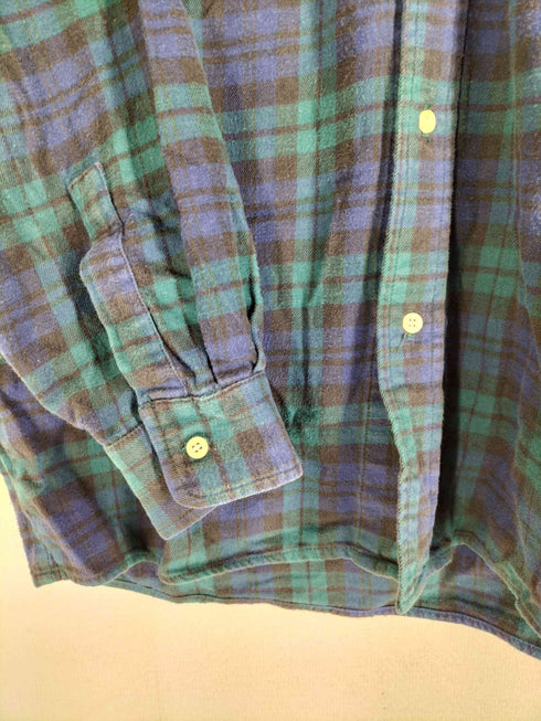 エクストララージ XLARGE 90s OLD USA製 ブラックウォッチ ダブルポケット 長袖ネルシャツ メンズ import:M