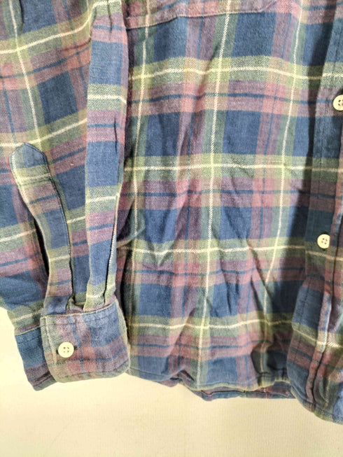 ステューシー Stussy 90s OLD stussy 紺タグ インド製 チェック柄 長袖ネルシャツ メンズ import:M