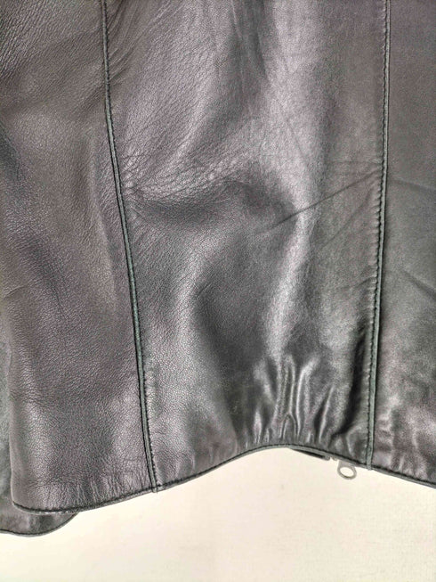 リューグーレザーズ Liugoo Leathers 羊革 襟ボア スタンドカラーレザージャケット メンズ import:L