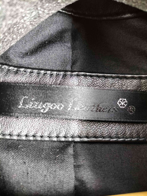 リューグーレザーズ Liugoo Leathers 羊革 襟ボア スタンドカラーレザージャケット メンズ import:L
