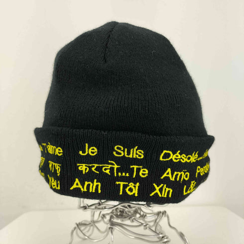 word language刺繍 ビーニー メンズ