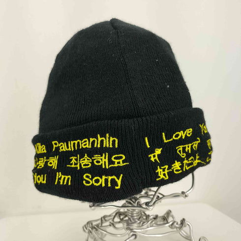 word language刺繍 ビーニー メンズ