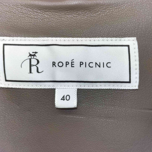 ロペピクニック Rope Picnic ノーカラー フェイクレザージャケット レディース JPN:40