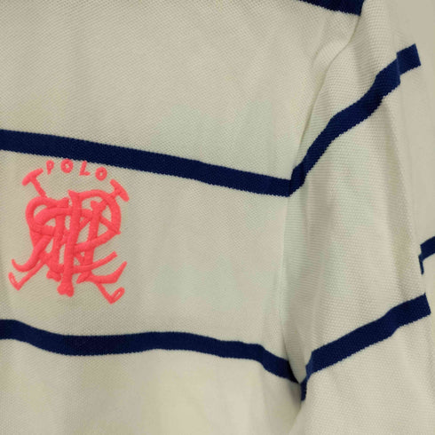 ポロバイラルフローレン Polo by RALPH LAUREN CUSTOMFIT エンブレム ロゴ 刺繍 ボーダー ポロシャツ メンズ import:M