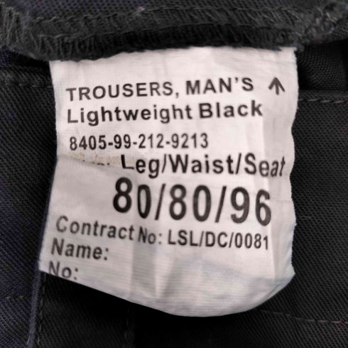 ブリティッシュアーミー BRITISH ARMY 90S Lightweight Black Trousers ライトウエイト ブラック トラウザーズ カーゴパンツ 1999年製 メンズ 80/80/96