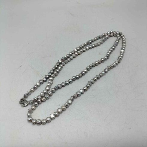SILVER シルバー 淡水バロックパール ロングネックレス レディース
