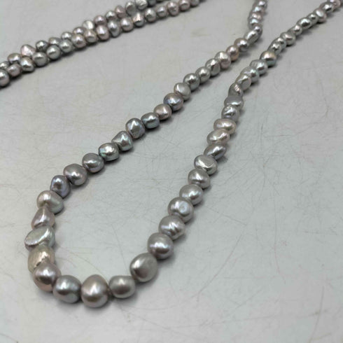 SILVER シルバー 淡水バロックパール ロングネックレス レディース