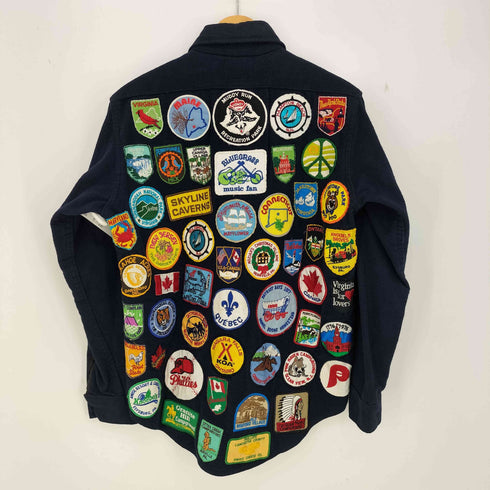 DEERSKIN 90s マルチワッペン シャモアクロス ワークシャツジャケット メンズ