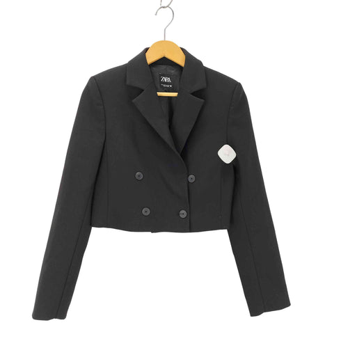 ザラ ZARA クロップド ダブルブレスト ブレザー レディース import:S