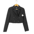ザラ ZARA クロップド ダブルブレスト ブレザー レディース import:S