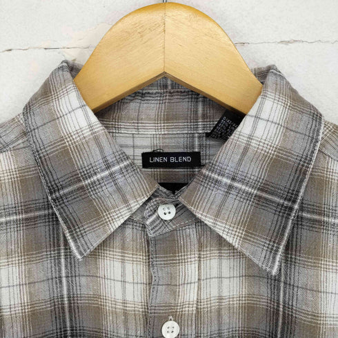ジョージズ GEORGE LINEN BLEND ボックスチェックシャツ メンズ JPN:L