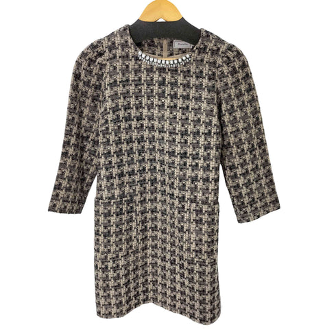 アナトリエ anatelier ビジューデザイン L/S ツイードワンピース レディース JPN:38