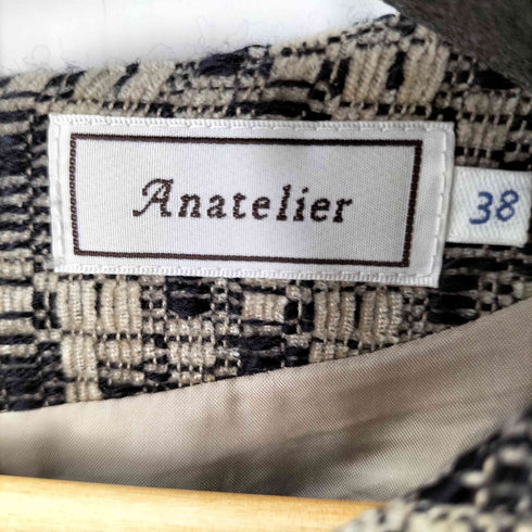 アナトリエ anatelier ビジューデザイン L/S ツイードワンピース レディース JPN:38