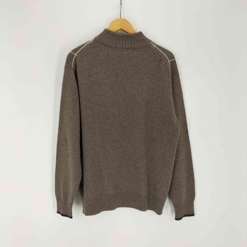 ピュア カシミヤ pure cashmere カシミヤ100 チェック柄ハーフジップニット メンズ import:L
