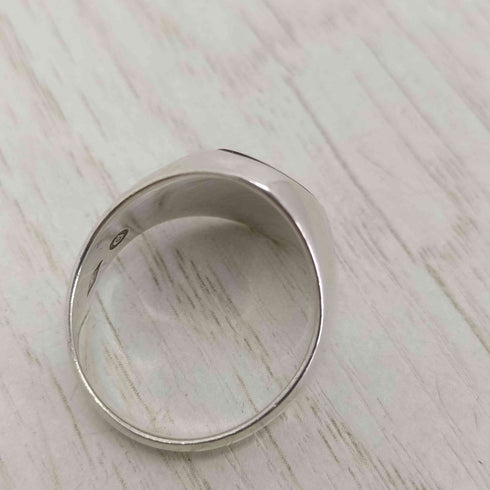 on the sunny side of the street Silver × Buffalo Horn Signet Ring (Natural Mix) メンズ 15