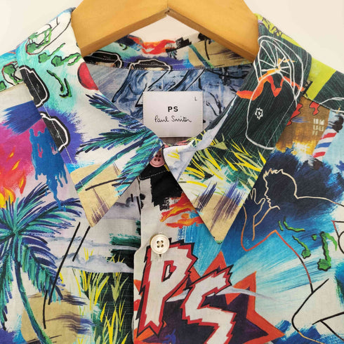 ピーエスポールスミス PS Paul Smith L/S 総柄レギュラーカラーシャツ メンズ JPN:L