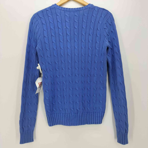 ラルフローレンスポーツ RALPH LAUREN SPORT ポニー刺繍 コットン ケーブル Vネック リブニット セーター レディース import:S