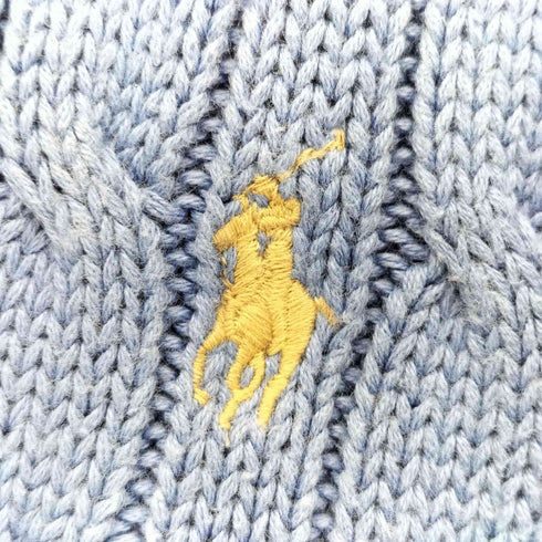 ラルフローレンスポーツ RALPH LAUREN SPORT ポニー刺繍 コットン ケーブル Vネック リブニット セーター レディース import:S