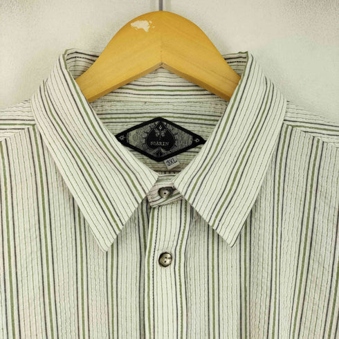 SOARIN ストライプ シアサッカー L/Sシャツ メンズ 3XL