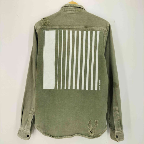 ザラ ZARA RELAXED FIT ダメージ加工 デニムシャツジャケット メンズ import:M