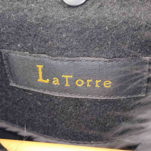 LaTorre カシミヤ100 ブルーフォックス ファー 付き ウールベルトデットコート ファー取り外し可能 レディース 11AR
