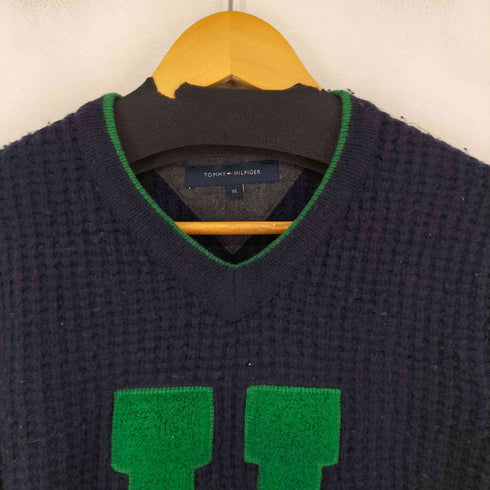 トミーヒルフィガー TOMMY HILFIGER ロゴワッペン ワッフルニット メンズ JPN:XL