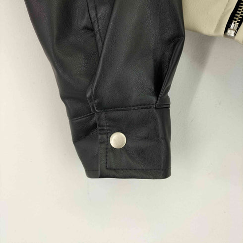 NOIAGO Vegan leather biker jacket バイカラー レディース FREE