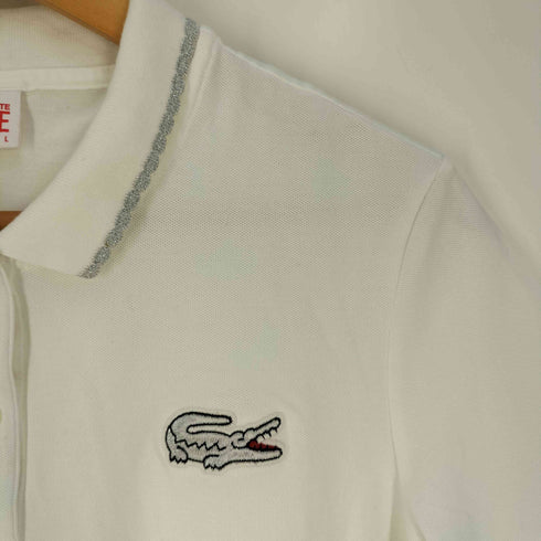 ラコステライブ Lacoste Live ビッグロゴ刺繍 カラーラメ ポロシャツ レディース import:L