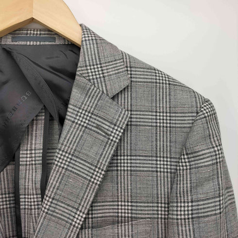 バーバリーロンドン BURBERRY LONDON リネン混 チェック柄 背抜き 2B テーラード ジャケット メンズ 170