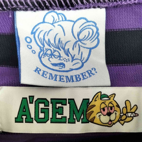 エージェム Agem REMEMBER ハーフジップボーダーカットソー メンズ FREE