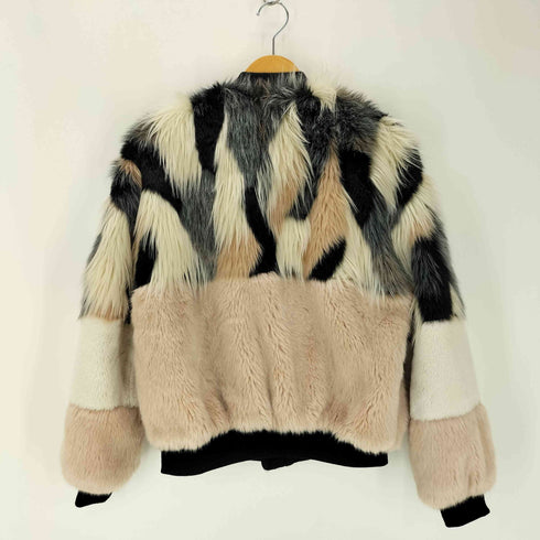 ベルシュカ BERSHKA ミックスフェイクファー ジャケット レディース import:M