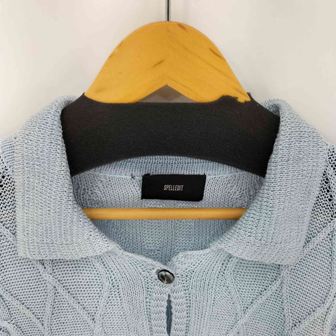 ケーブル編み ローゲージ L/S ニットポロカーディガン レディース FREE