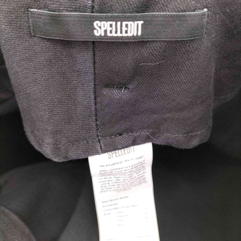 SPELLEDIT カットオフストレッチブラックデニムスカート レディース