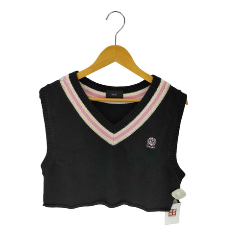 SPELLEDIT フロント刺繍コットンニットベスト レディース
