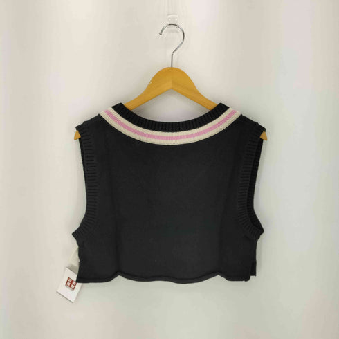 SPELLEDIT フロント刺繍コットンニットベスト レディース
