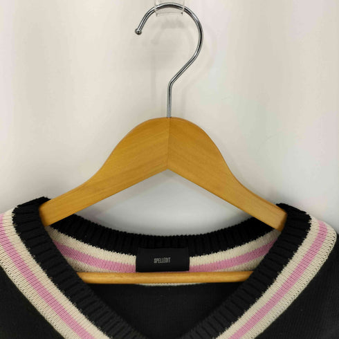 SPELLEDIT フロント刺繍コットンニットベスト レディース