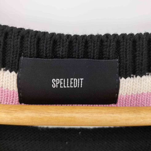 SPELLEDIT フロント刺繍コットンニットベスト レディース