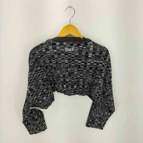 SPELLEDIT ウール混ロゴ刺繍ショート丈ニット レディース