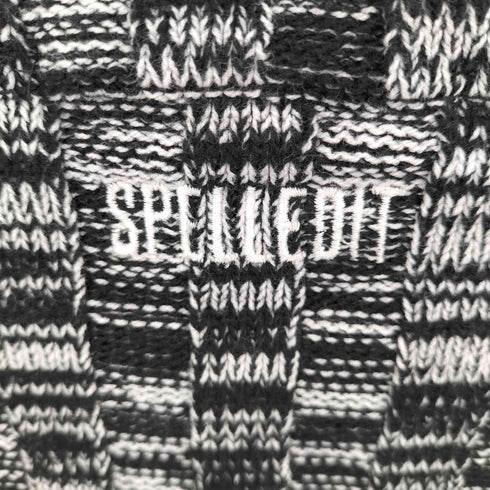 SPELLEDIT ウール混ロゴ刺繍ショート丈ニット レディース