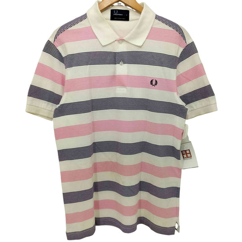 フレッドペリー FRED PERRY ボーダー柄 ロゴ刺繍 ショートスリーブ ポロシャツ メンズ import:S